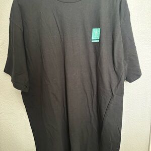 Classic Black Tee with Green Accent